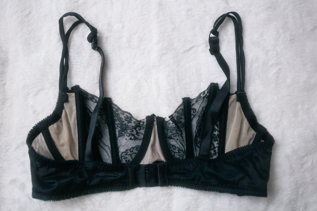 Victoria's Secret Balconette Lace Bra 38C Beige/Black
