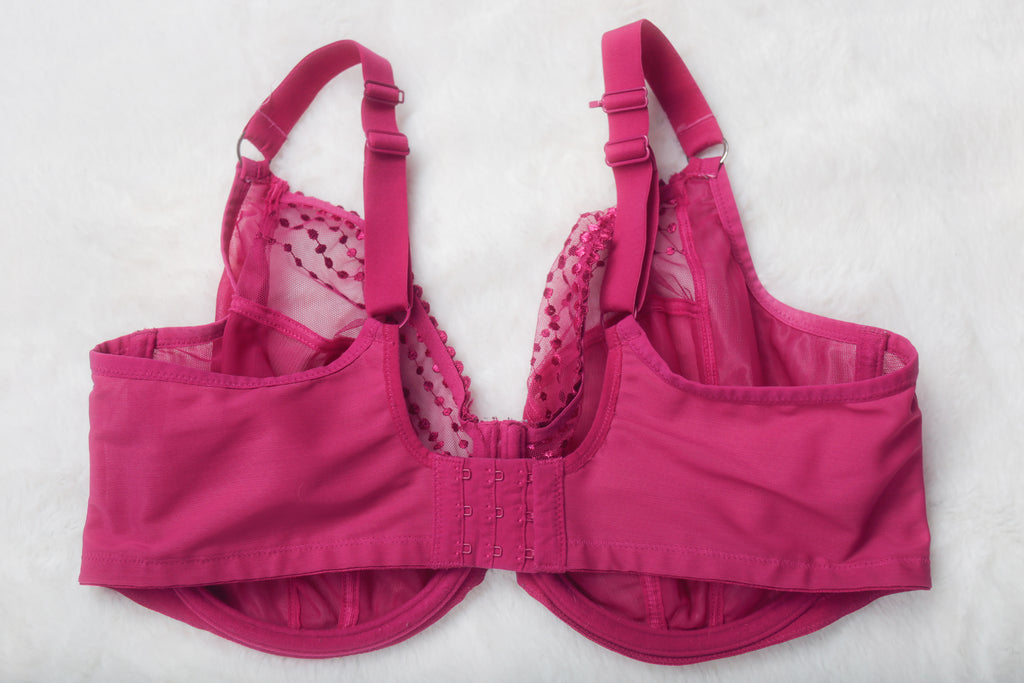 Elomi US 40I UK 40G Matilda EL8900 Underwire Sheer Full-coverage J-hook Bra Pink