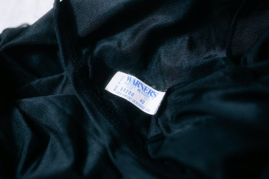 Warners Vintage Cami Camisole Perfect Measure 55200 Size 40 Large USA-made Black Satin & Lace