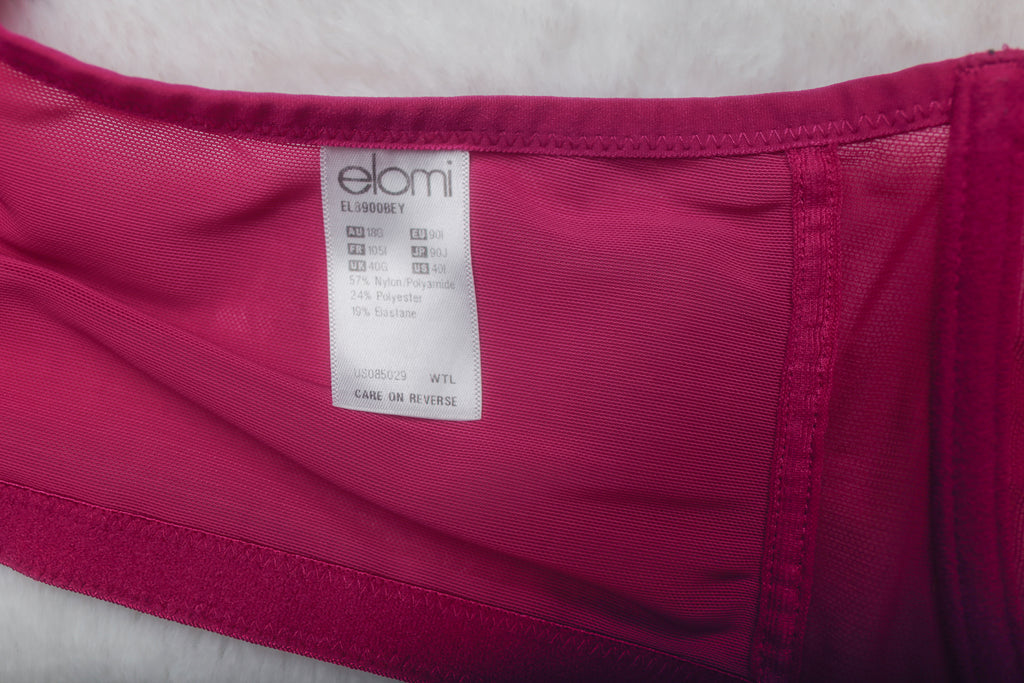 Elomi US 40I UK 40G Matilda EL8900 Underwire Sheer Full-coverage J-hook Bra Pink