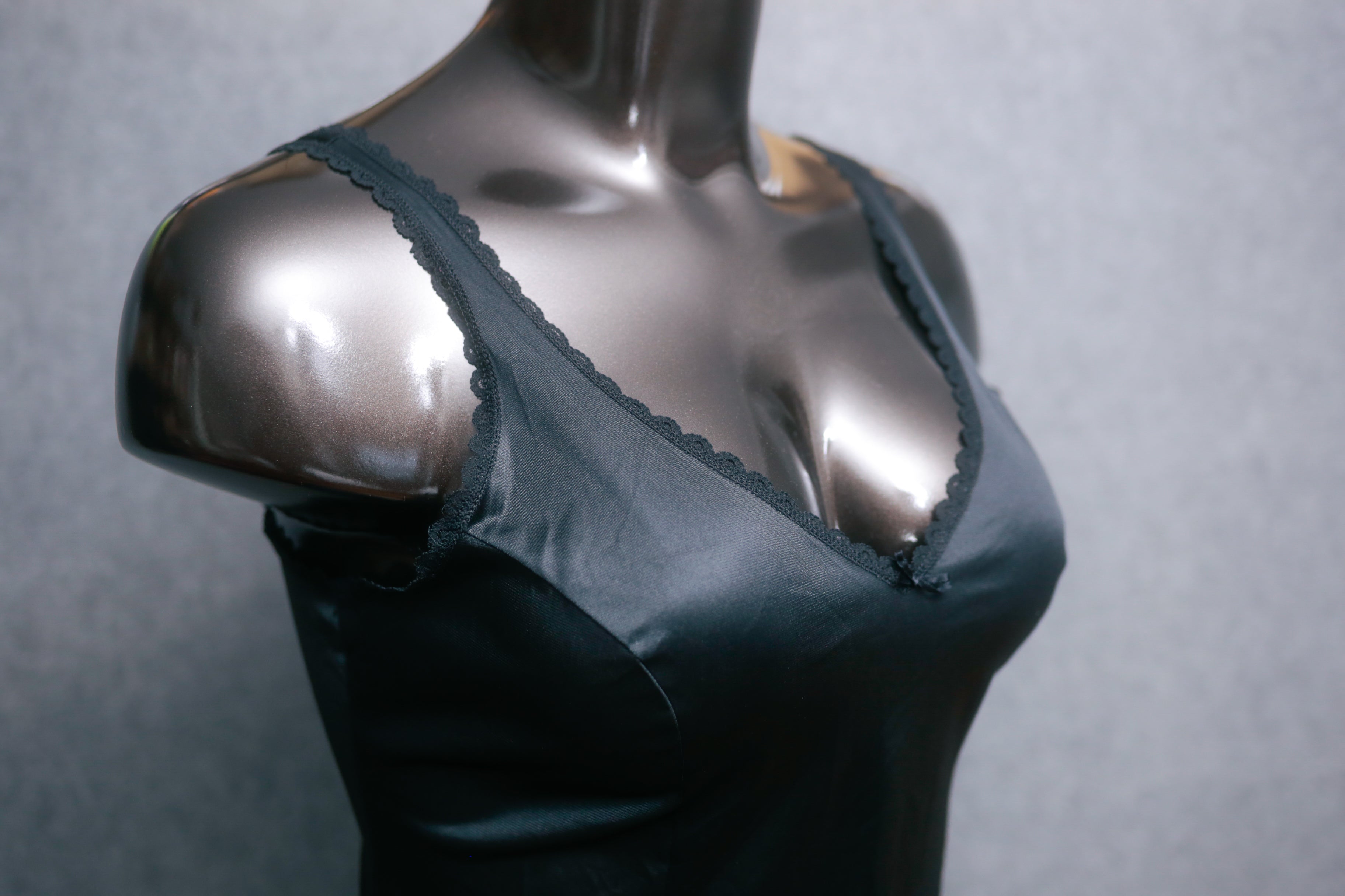 Warners Vintage Cami Camisole Perfect Measure 55200 Size 40 Large USA-made Black Satin & Lace