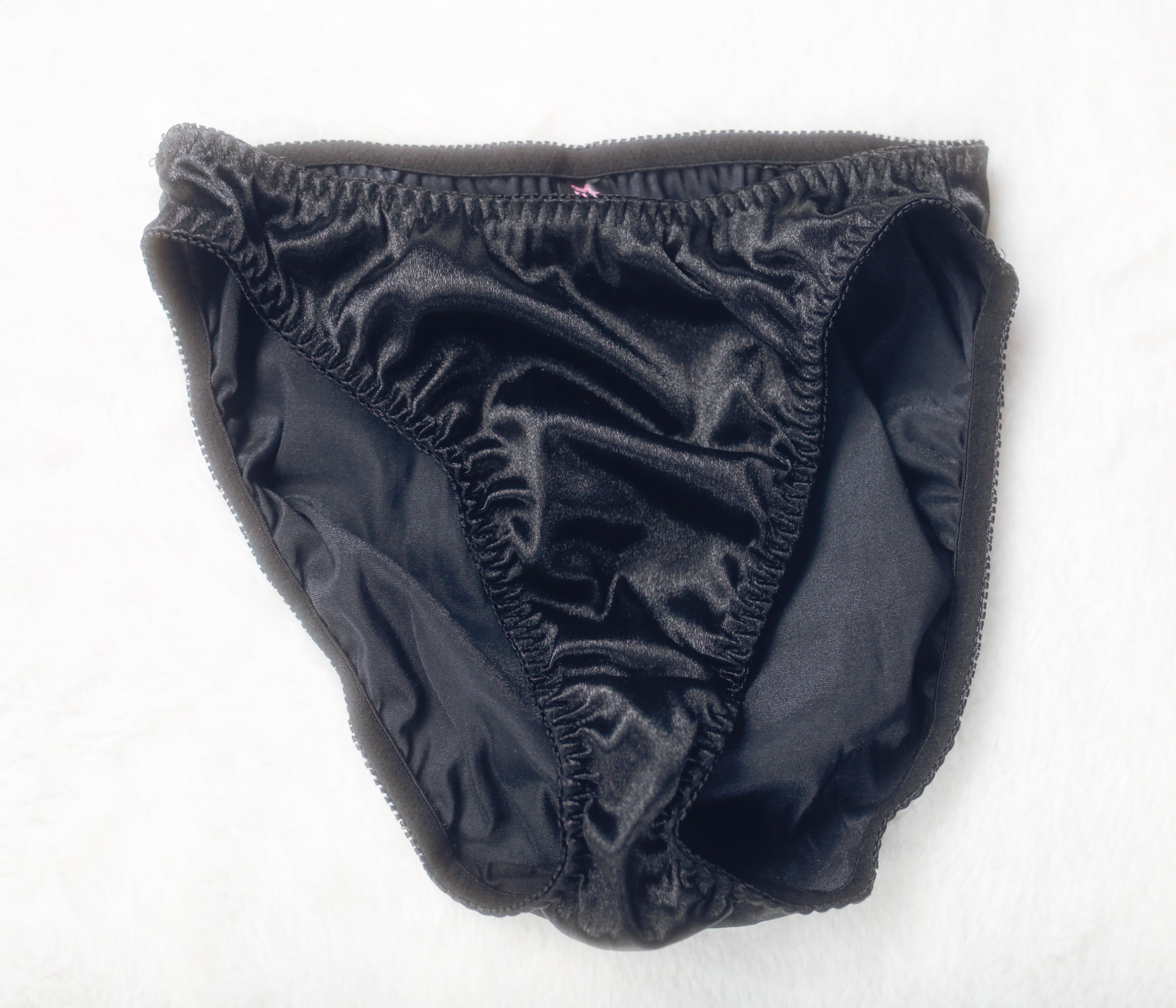 Frederick's of Hollywood Vintage Silky Hi-cut Brief Panties Medium Black