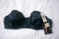 Maidenform 38B Vintage Bullet Bra USA-made Strapless Underwire Black Lace NEW