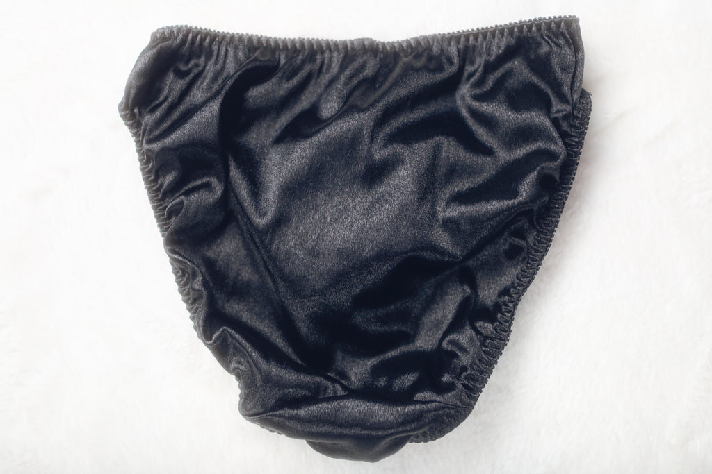 Frederick's of Hollywood Vintage Silky Hi-cut Brief Panties Medium Black