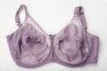 Wacoal US 34H UK 34FF Retro Chic Full Figure 855186 Underwire Bra Beige Purple Lace