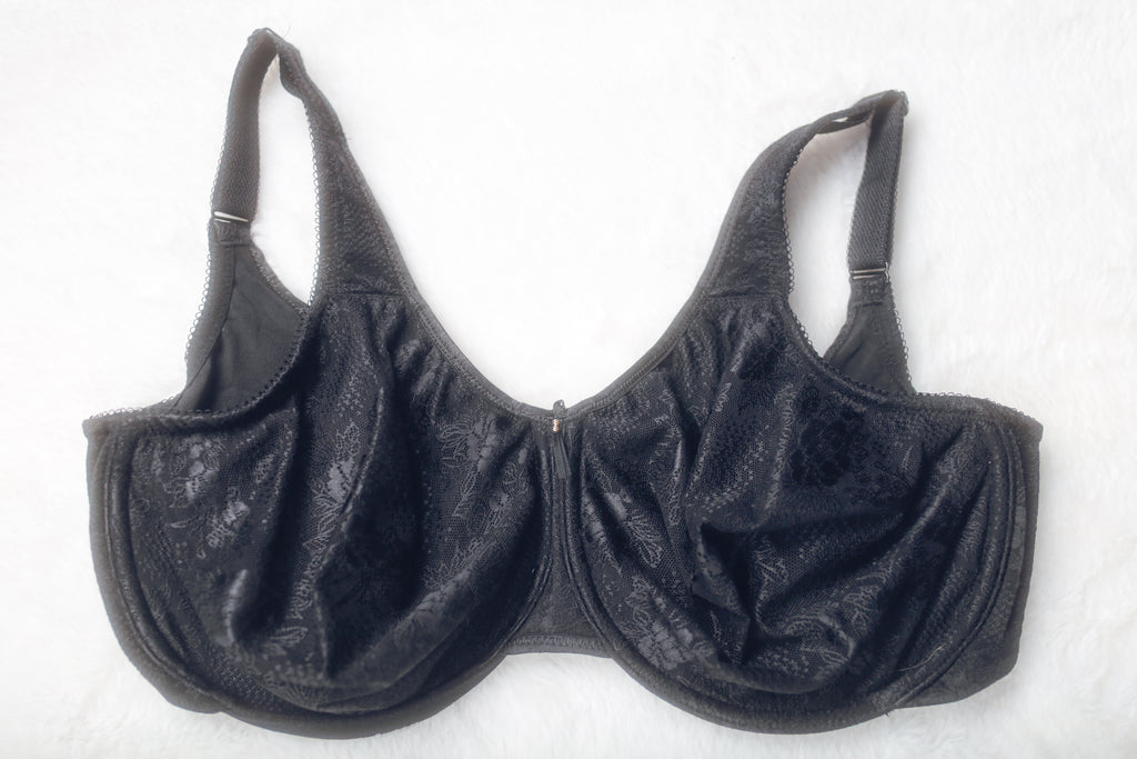 Wacoal US 34H UK 34FF Clear and Classic 855244 Underwire Unlined Bra Black