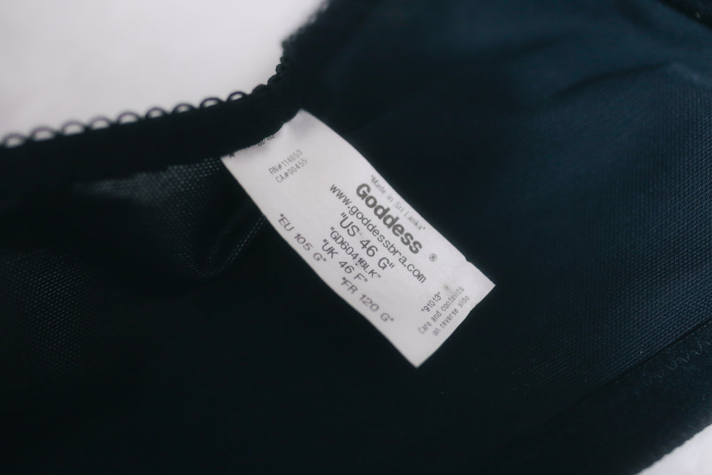 Goddess 46G 46F GD6041 Alice Full Figure Underwire Bra Black