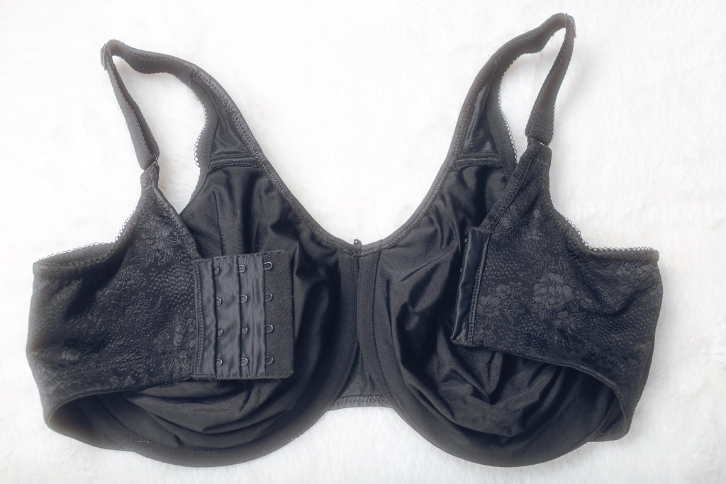 Wacoal US 34H UK 34FF Clear and Classic 855244 Underwire Unlined Bra Black