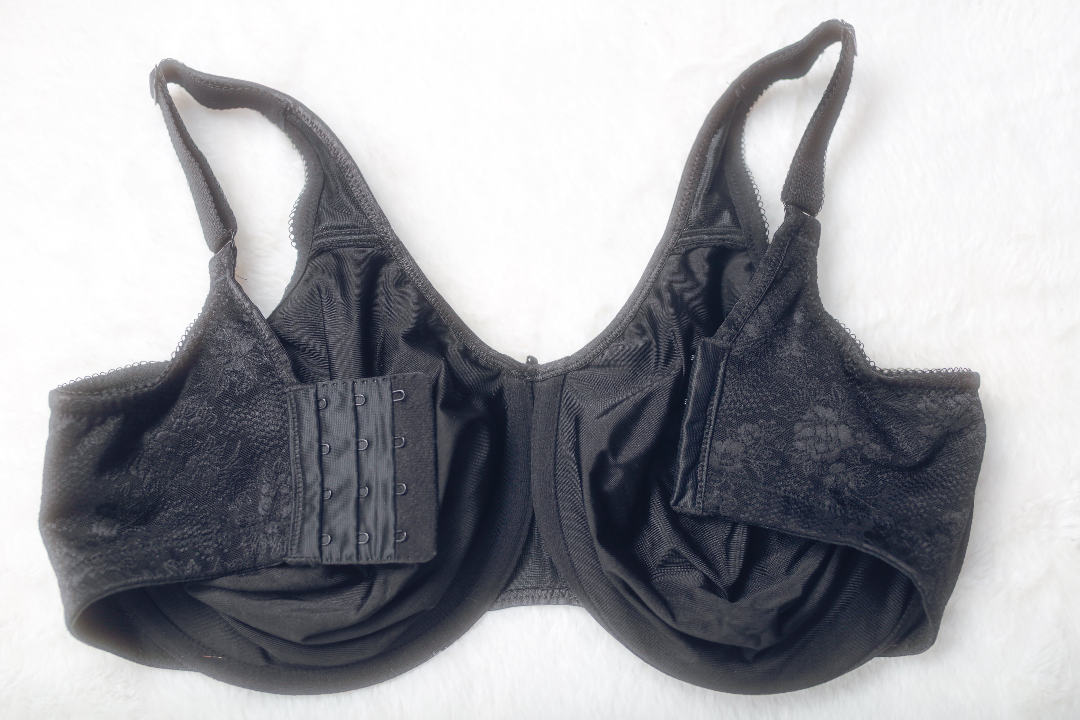 Wacoal US 34H UK 34FF Clear and Classic 855244 Underwire Unlined Bra Black