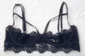 Roma Confidential Unlined Sheer Lace Half-cup Shelf Bra Small Black
