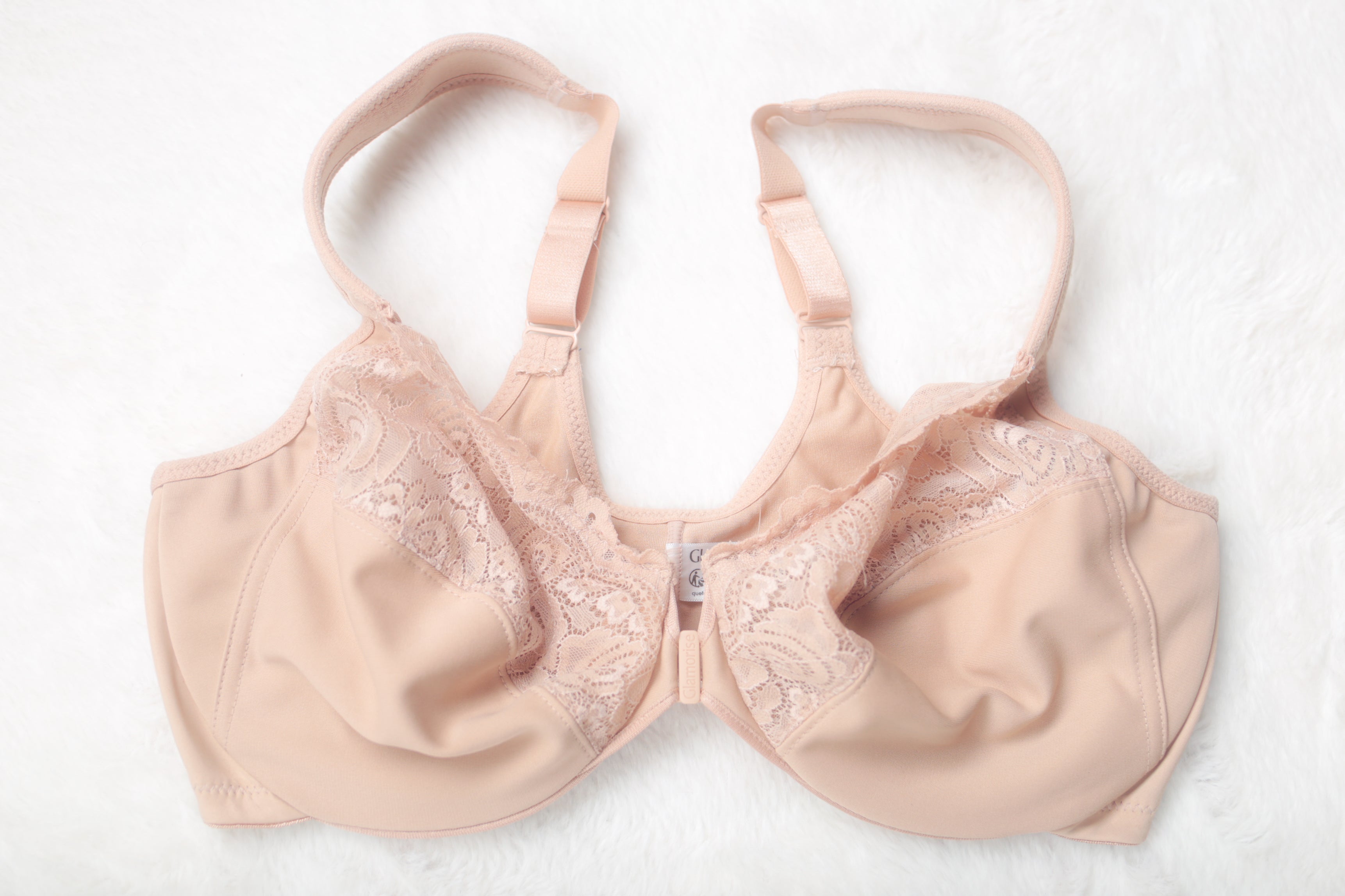 Glamorise 38D Wonderwire Front-Close Underwire Bra Beige 1245