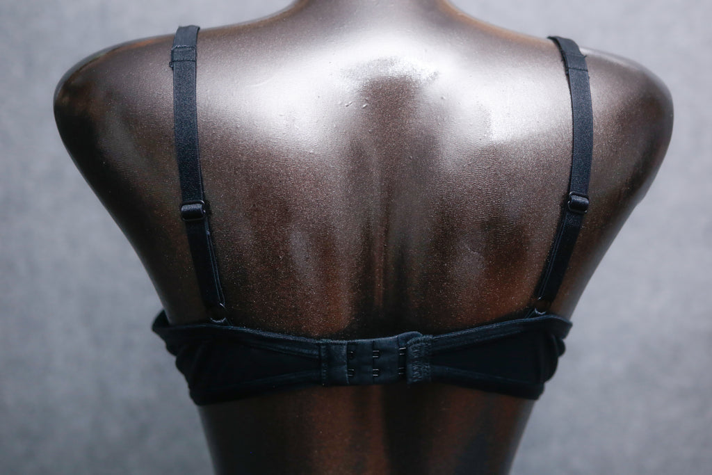 Adore Me 36D Jamilla Unlined Underwire Mesh Embroidery Bra Black