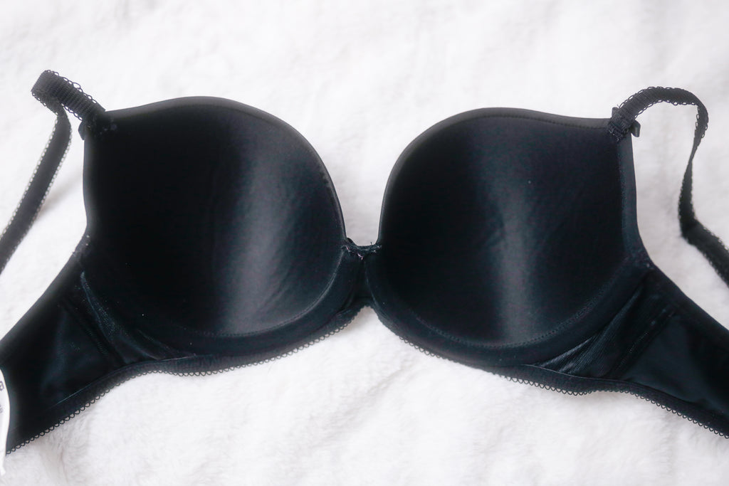 Freya 34D Deco Plunge ZA4234 Underwire T-shirt Bra Black England-made