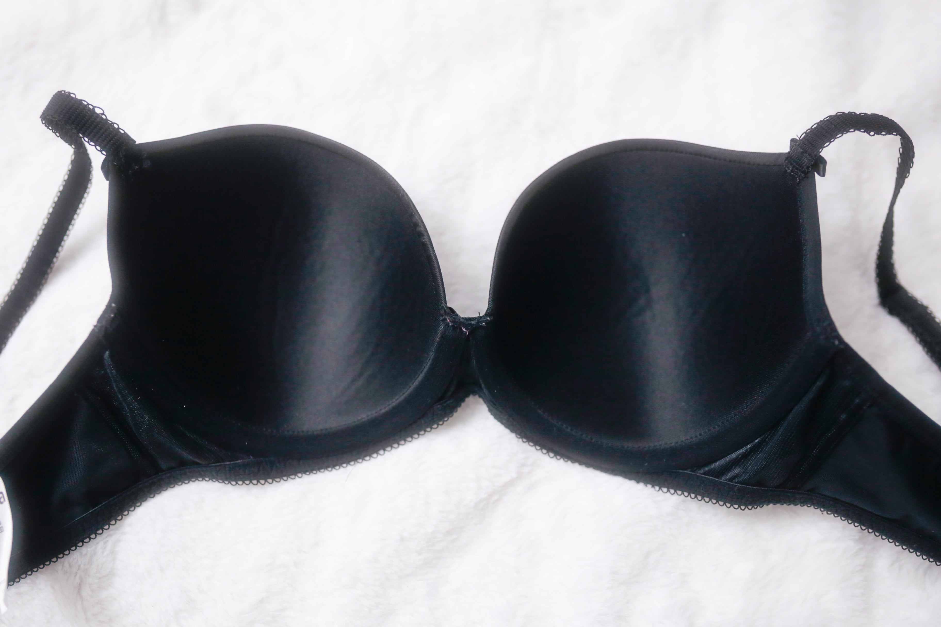 Freya 34D Deco Plunge ZA4234 Underwire T-shirt Bra Black England-made