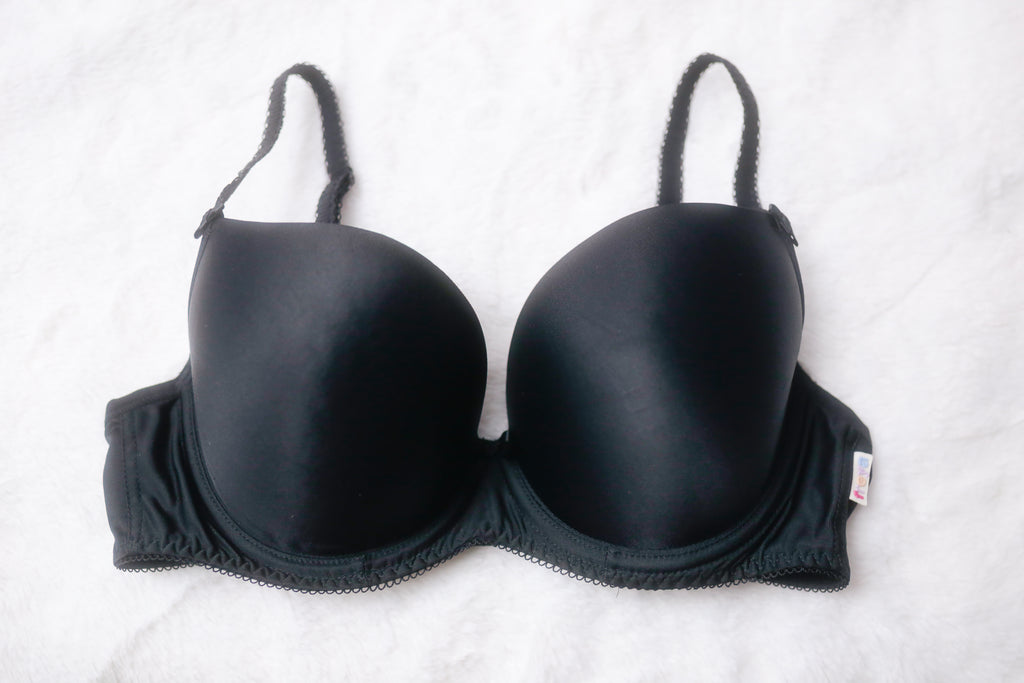 Freya 34D Deco Plunge ZA4234 Underwire T-shirt Bra Black England-made