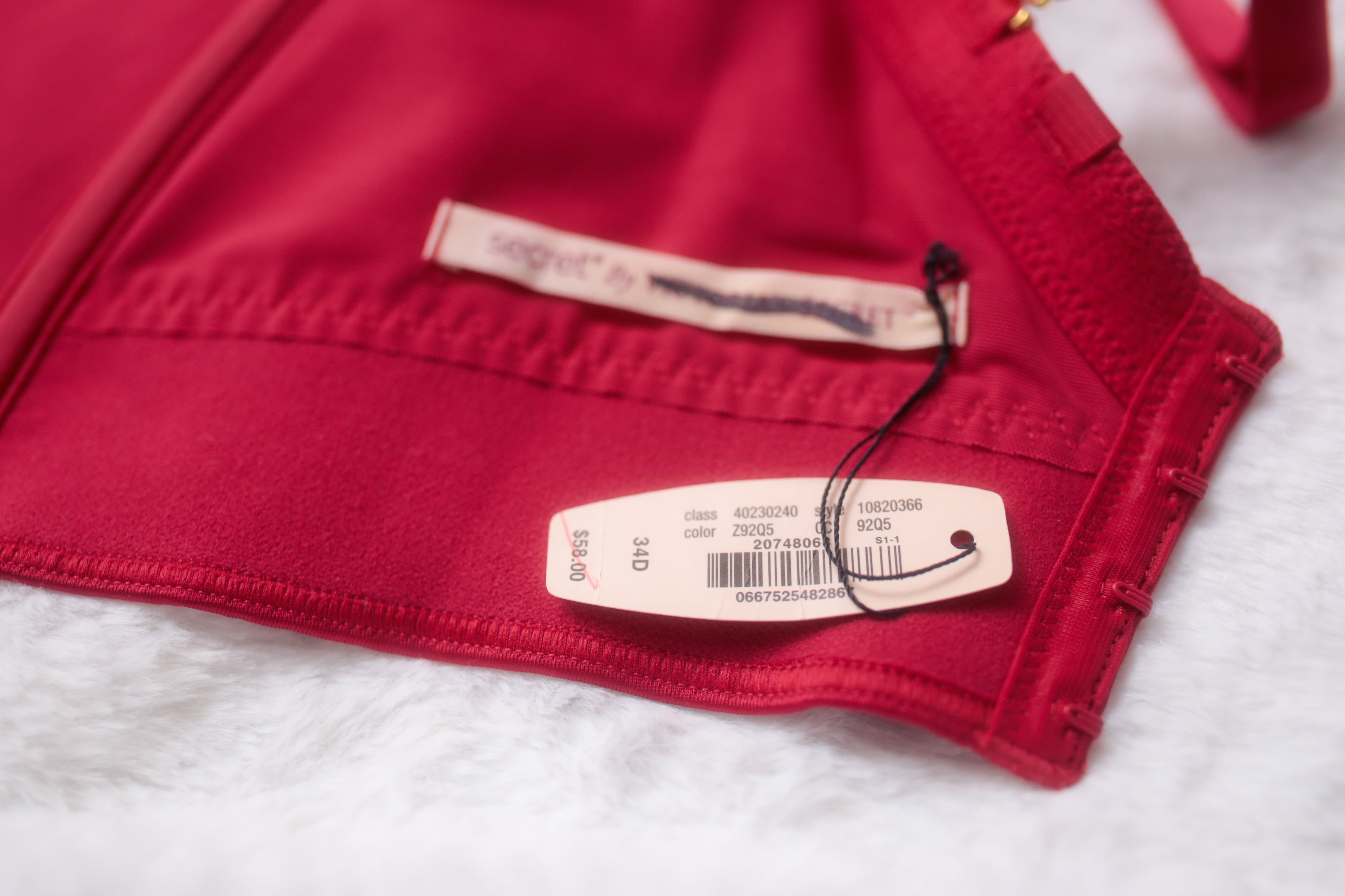 Victoria's Secret 34D Back Off Baby Low Back Bustier Corset Boned Bra Red NEW