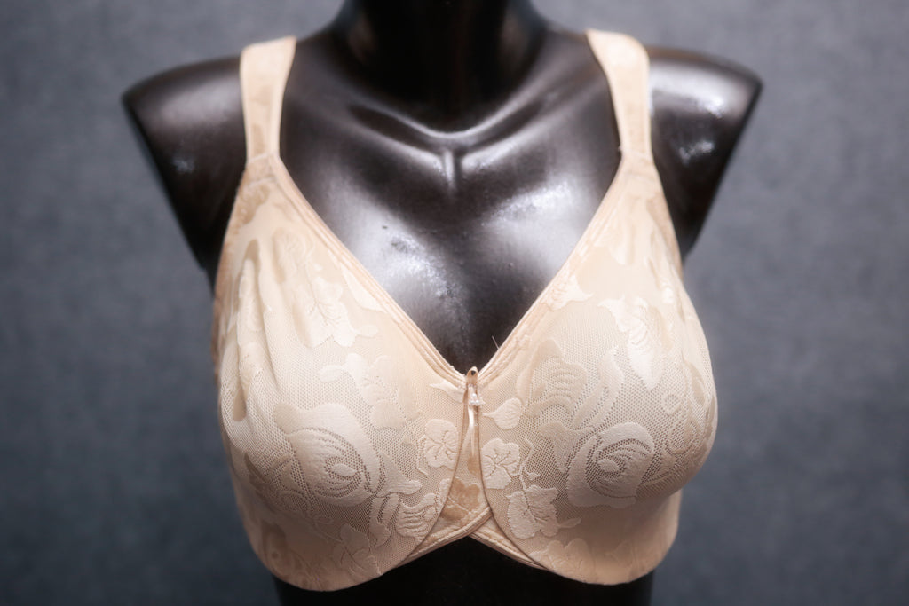 Wacoal 34DD Awareness 85567 Full Coverage Underwire Lined Bra Nude Beige Floral