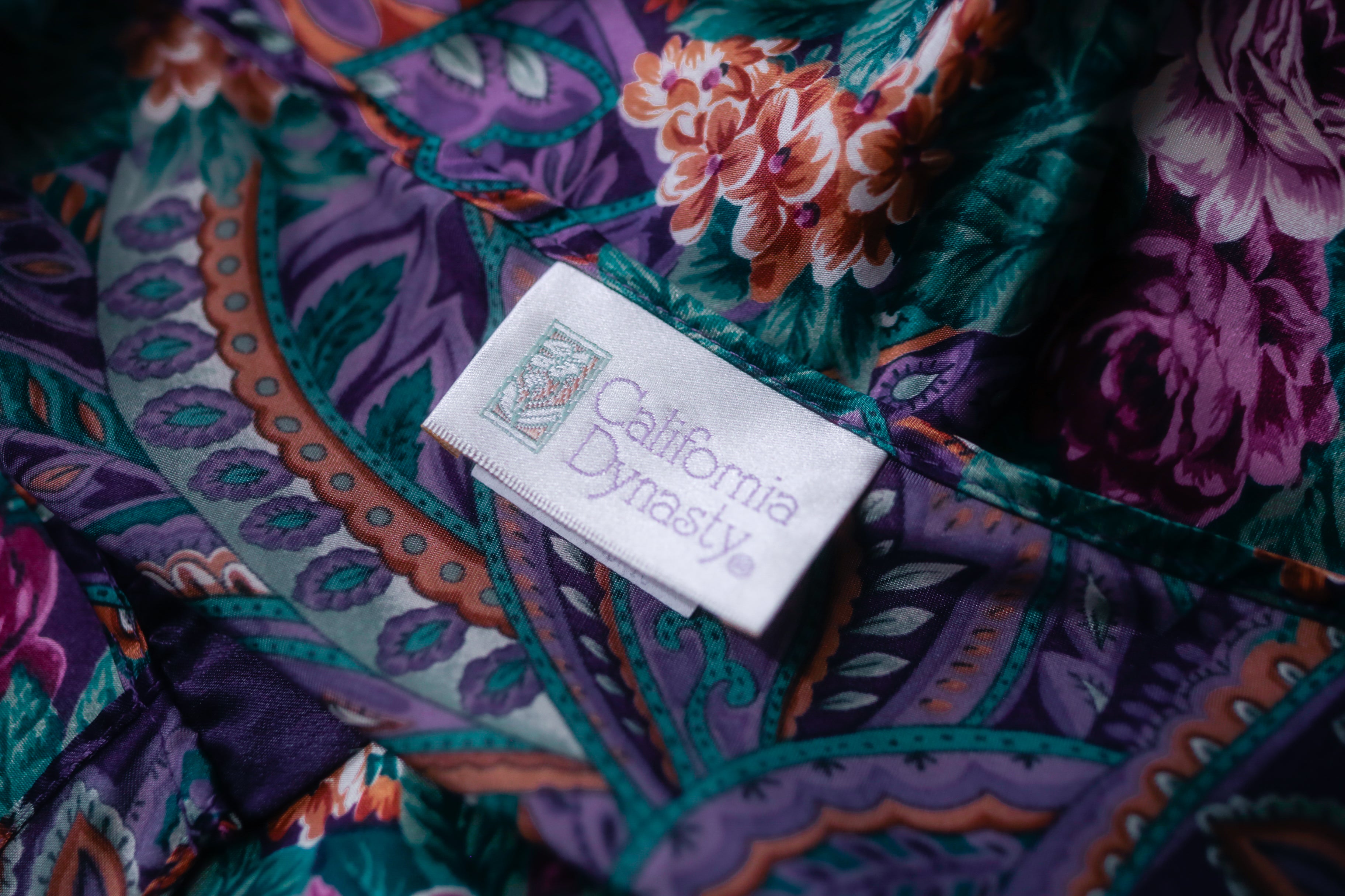 California Dynasty Vintage USA-made Paisley Cami Nightgown Lingerie: Size Medium