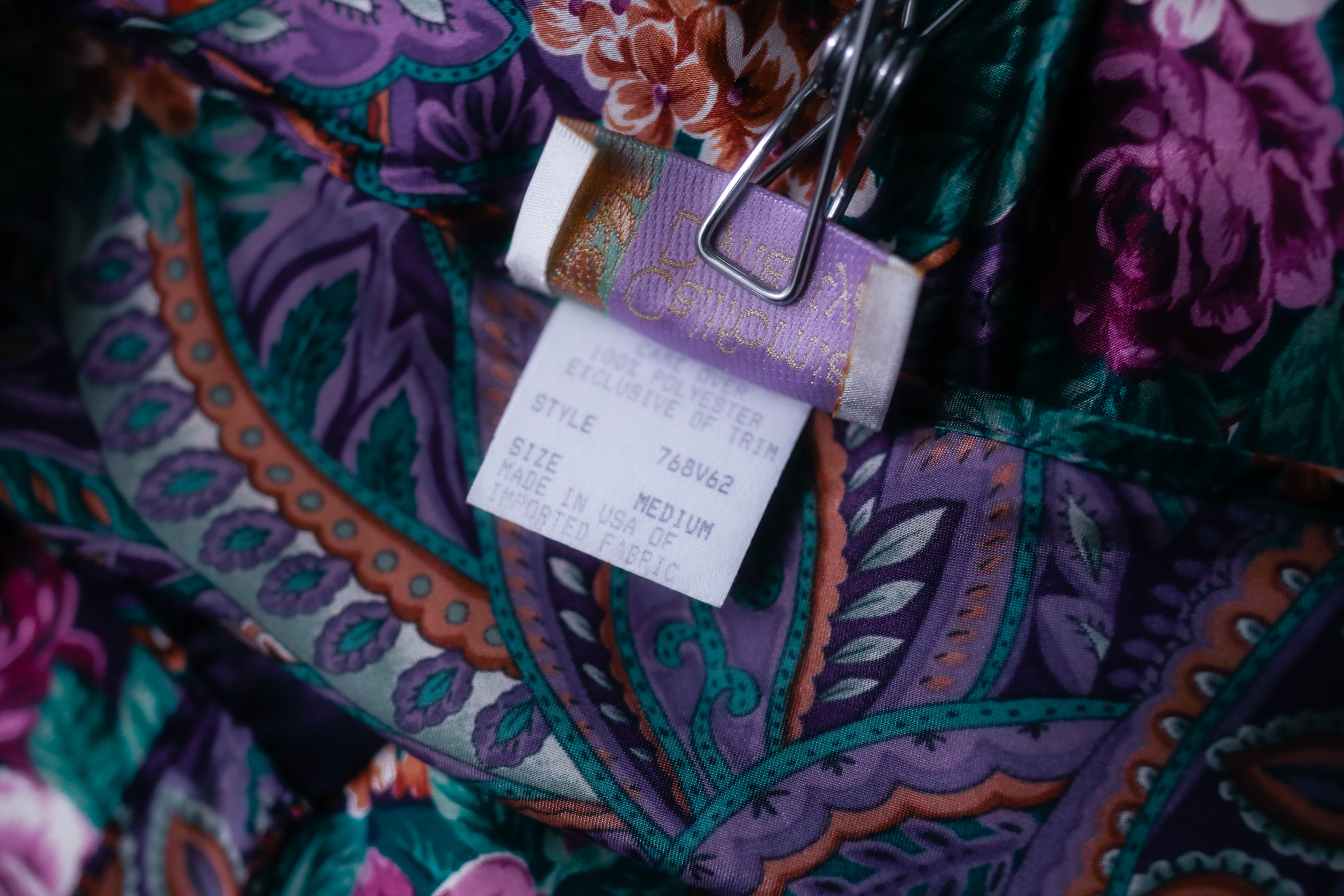 California Dynasty Vintage USA-made Paisley Cami Nightgown Lingerie: Size Medium