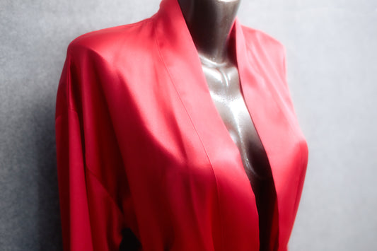 Victoria's Secret Vintage 90s Red Satin Long Robe: One Size