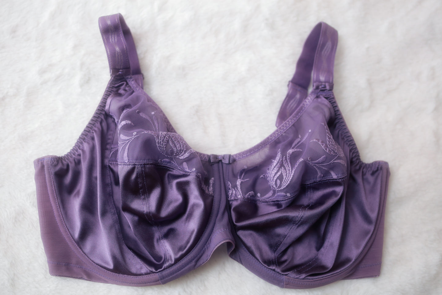 Elomi 38H 38FF EL8030 Caitlyn Side Support Underwire Bra Purple