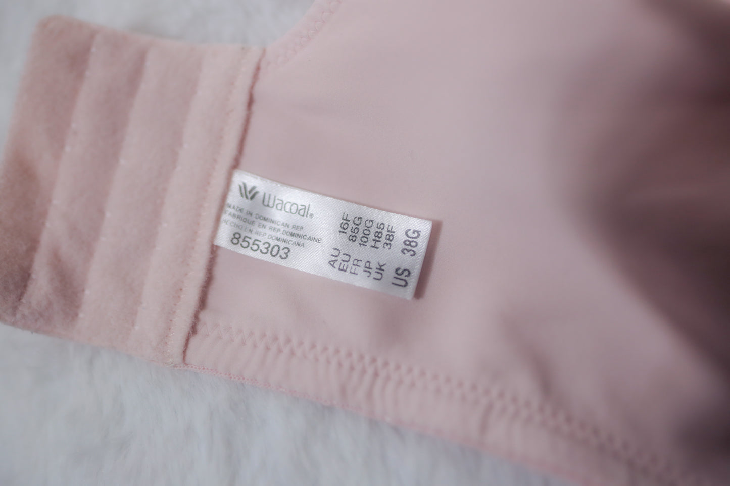 Wacoal US 38G / UK 38F 855303 Back Appeal Smoothing Underwire Bra Pink