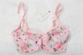 Skarlett Blue 30DD Unlined Embroidered Semi-sheer Balconette Bra Pink Floral NEW