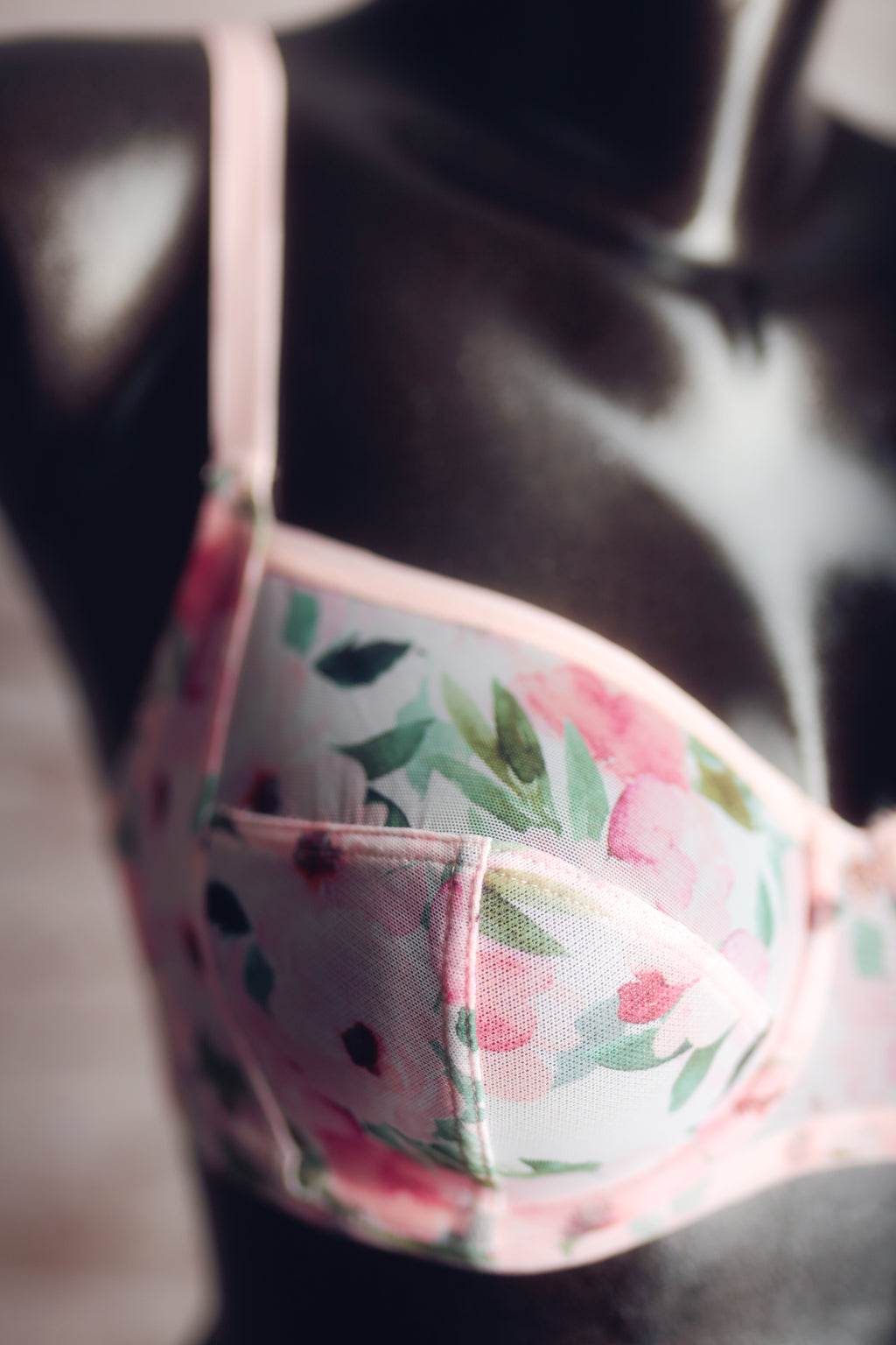 Skarlett Blue 30DD Unlined Embroidered Semi-sheer Balconette Bra Pink Floral NEW