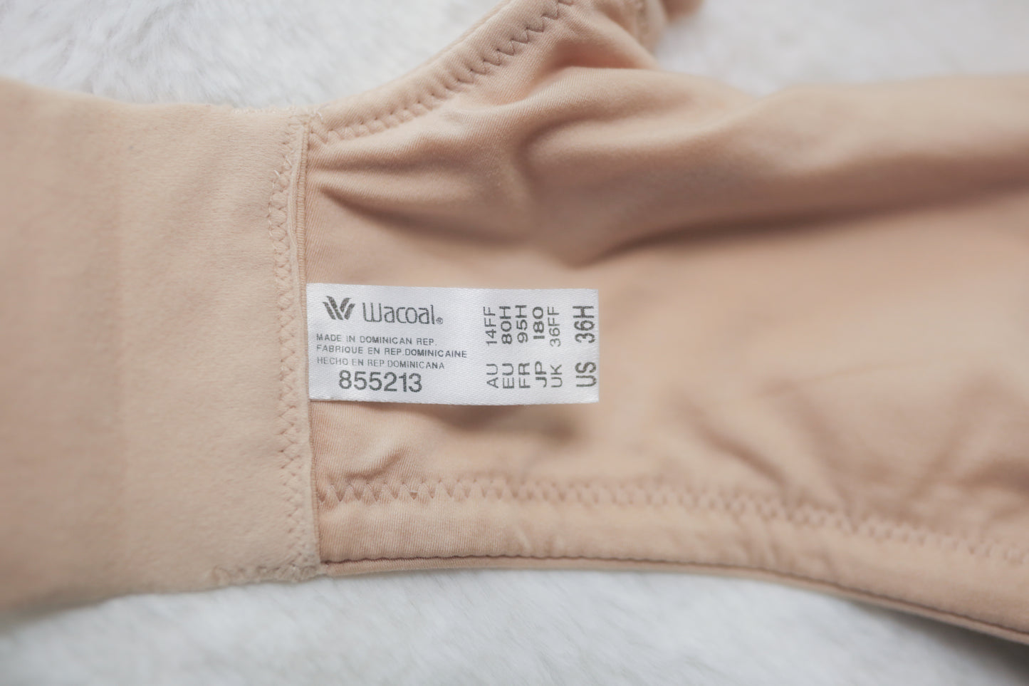Wacoal US 36H UK 36FF 855213 Perfect Primer Full Figure Underwire Beige Bra