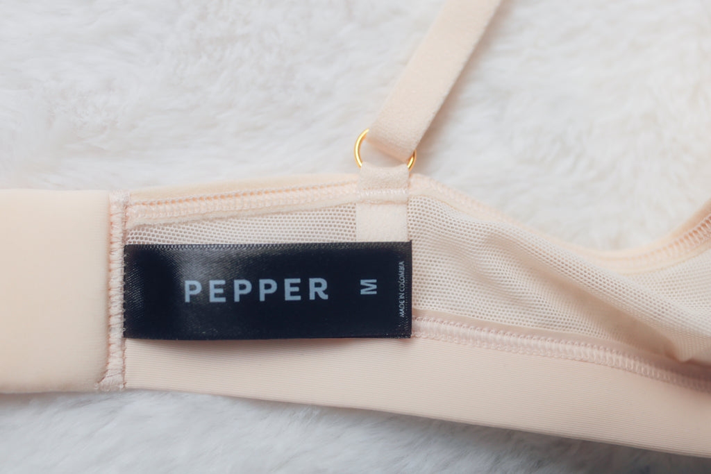 Pepper Limitless Wirefree Scoop Lightly Padded Wireless T-shirt Bra Medium Nude Sand NEW