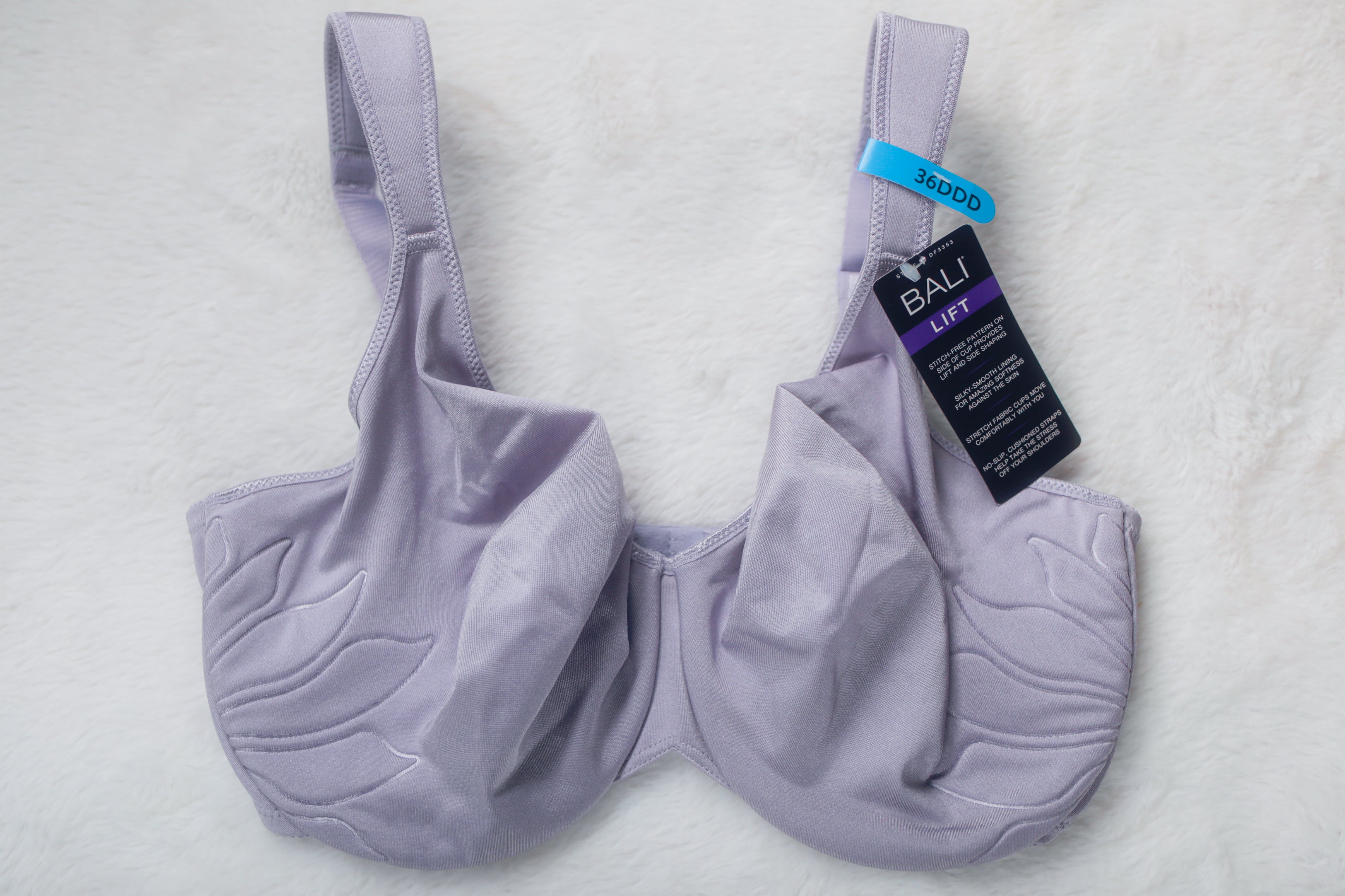 Bali 36DDD Live It Up Seamless 3353 Full Figure Underwire Bra Purple Lilac NEW