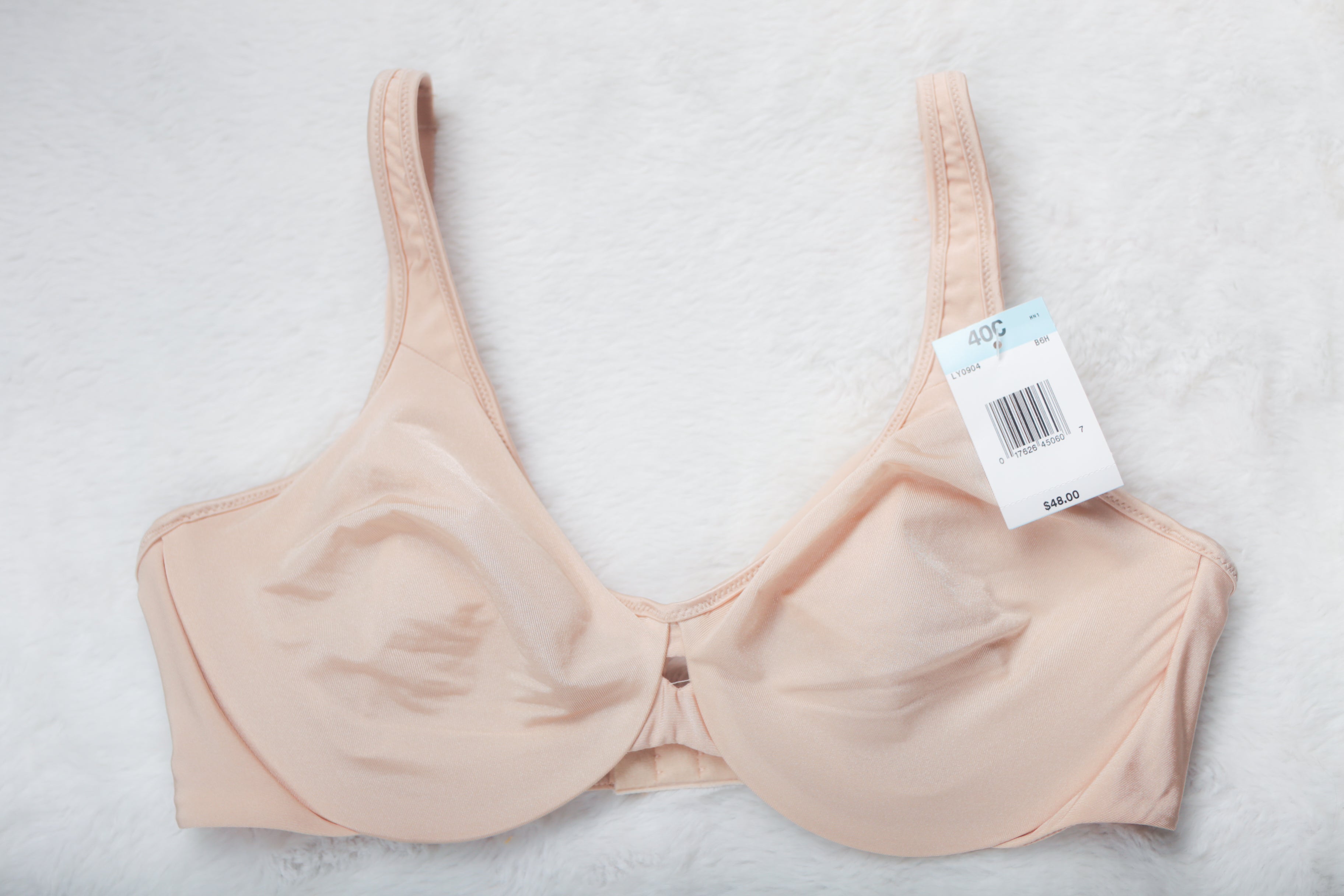 Bali 40C Lilyette Plunge Into Comfort Keyhole Minimizer 0904 Underwire Bra Beige NEW