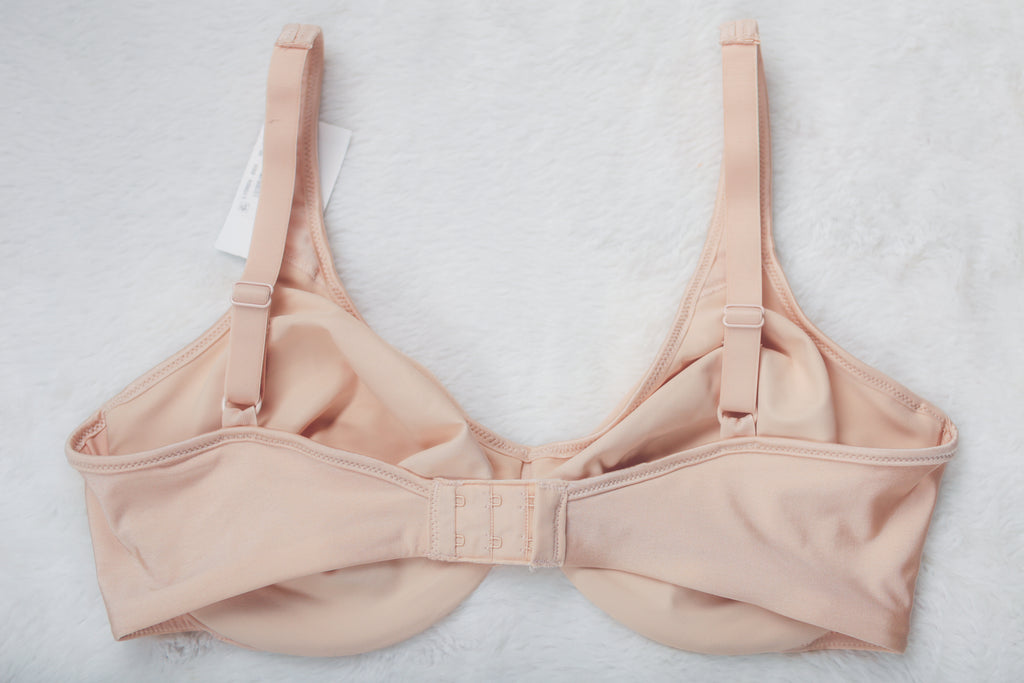 Bali 40C Lilyette Plunge Into Comfort Keyhole Minimizer 0904 Underwire Bra Beige NEW