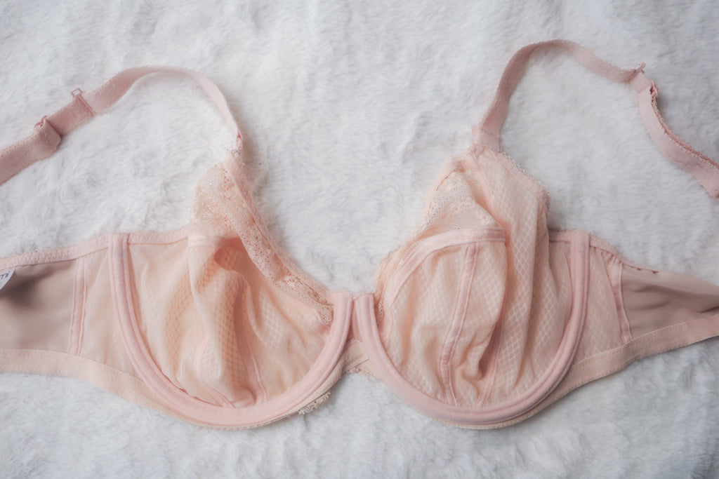 Elomi 38DDD 38E EL4383 Charley Stretch Lace Plunge Underwire Full-coverage Bra Pink