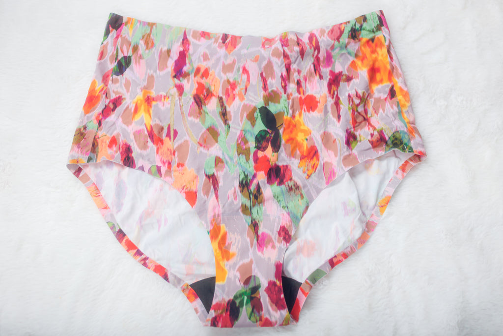Knix Light Leakproof No-Show High Rise Underwear Period Panties XXL Floral NWOT