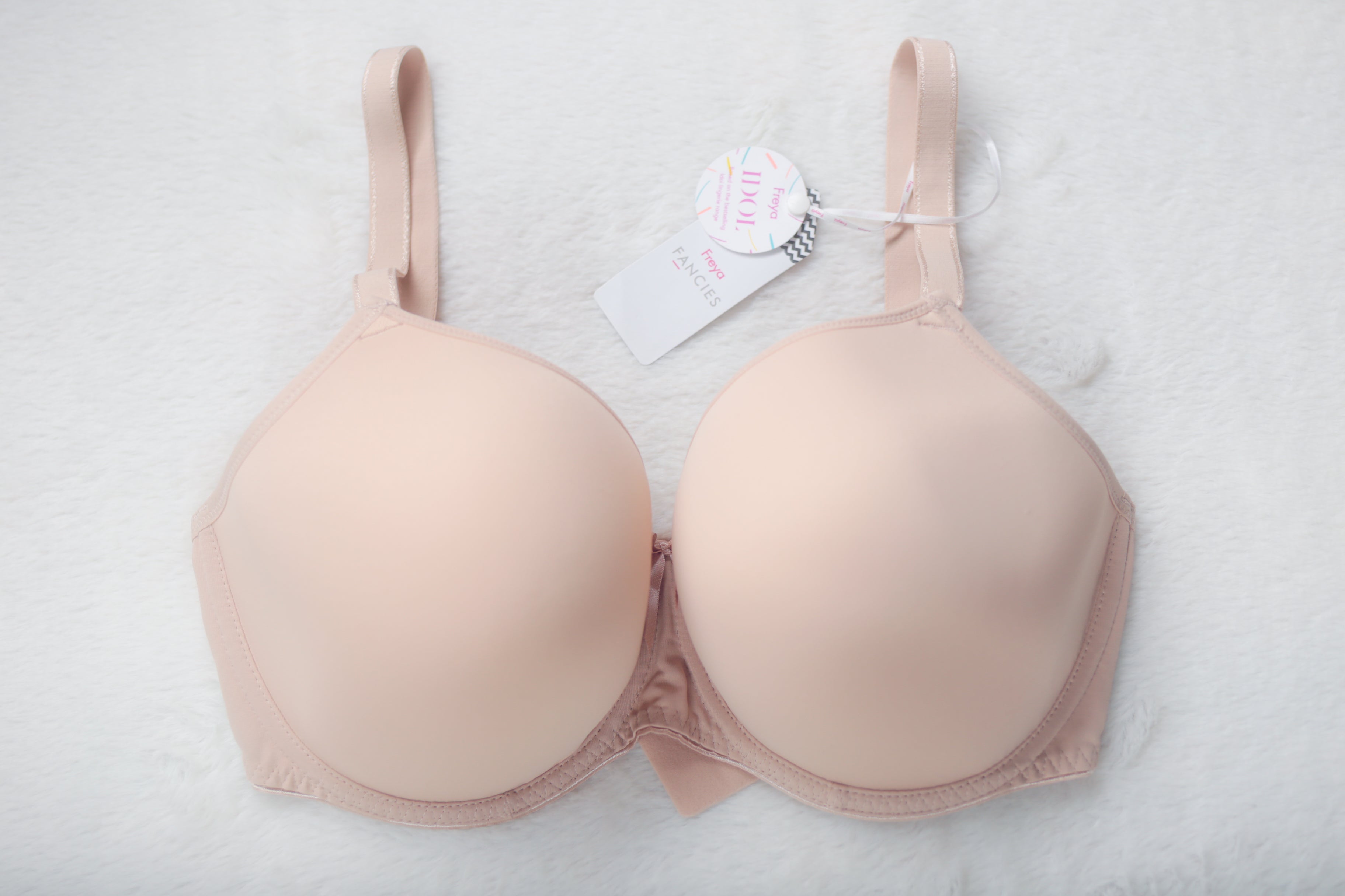 Freya US 32H UK 32FF Fancies Underwire Balcony Molded Bra Underwire AA1030 Beige NEW