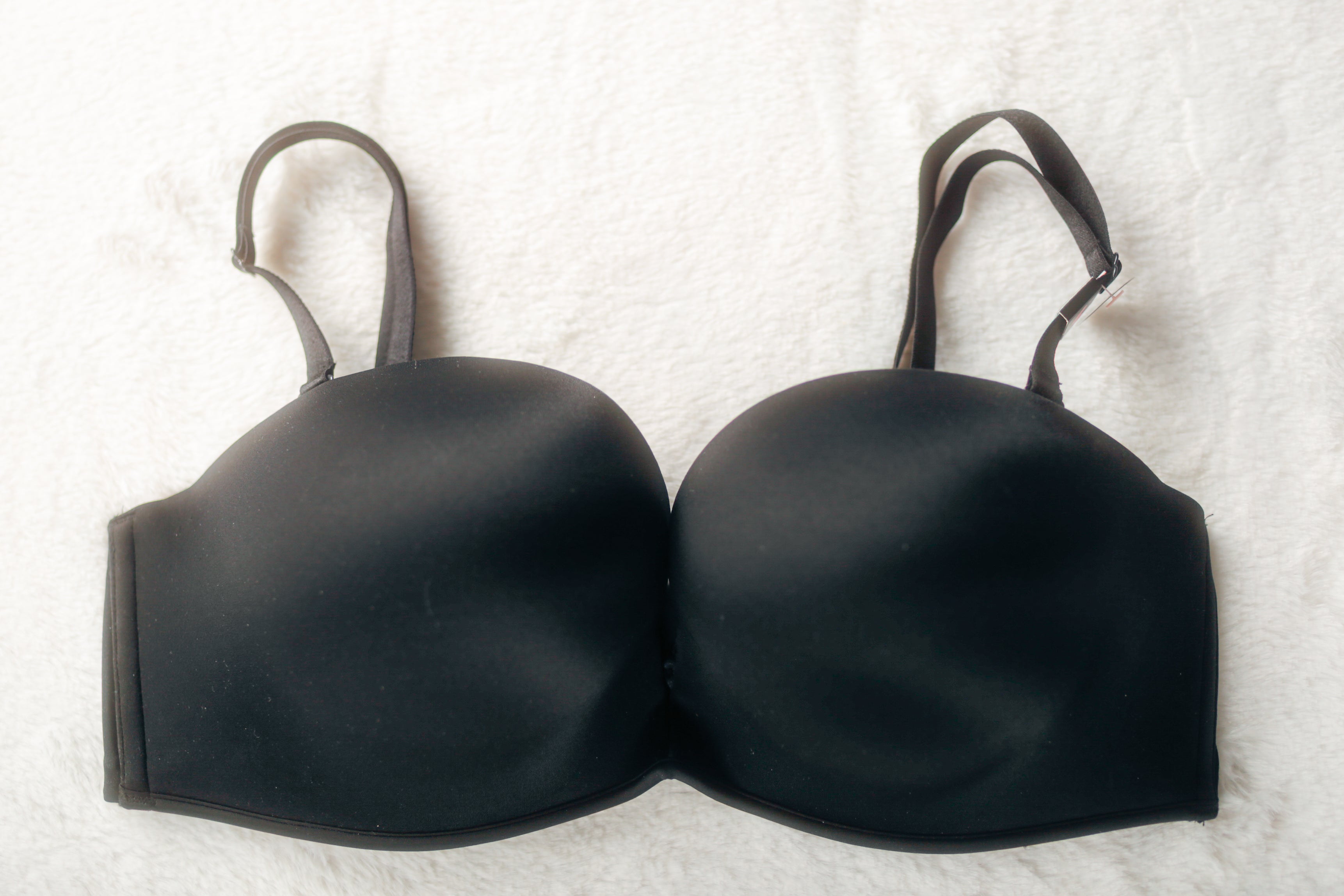 Victoria's Secret 36D Bombshell Multiway Convertible Bra Black Satin NEW