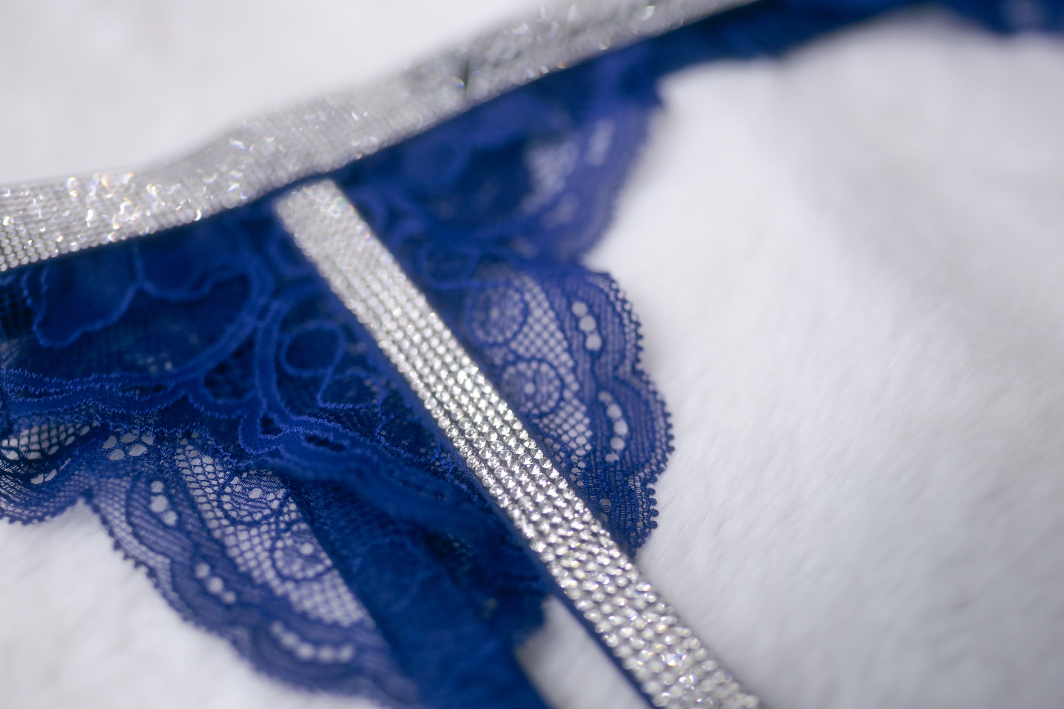 Victoria's Secret Very Sexy Garter Suspenders XS Shine Blue NEW