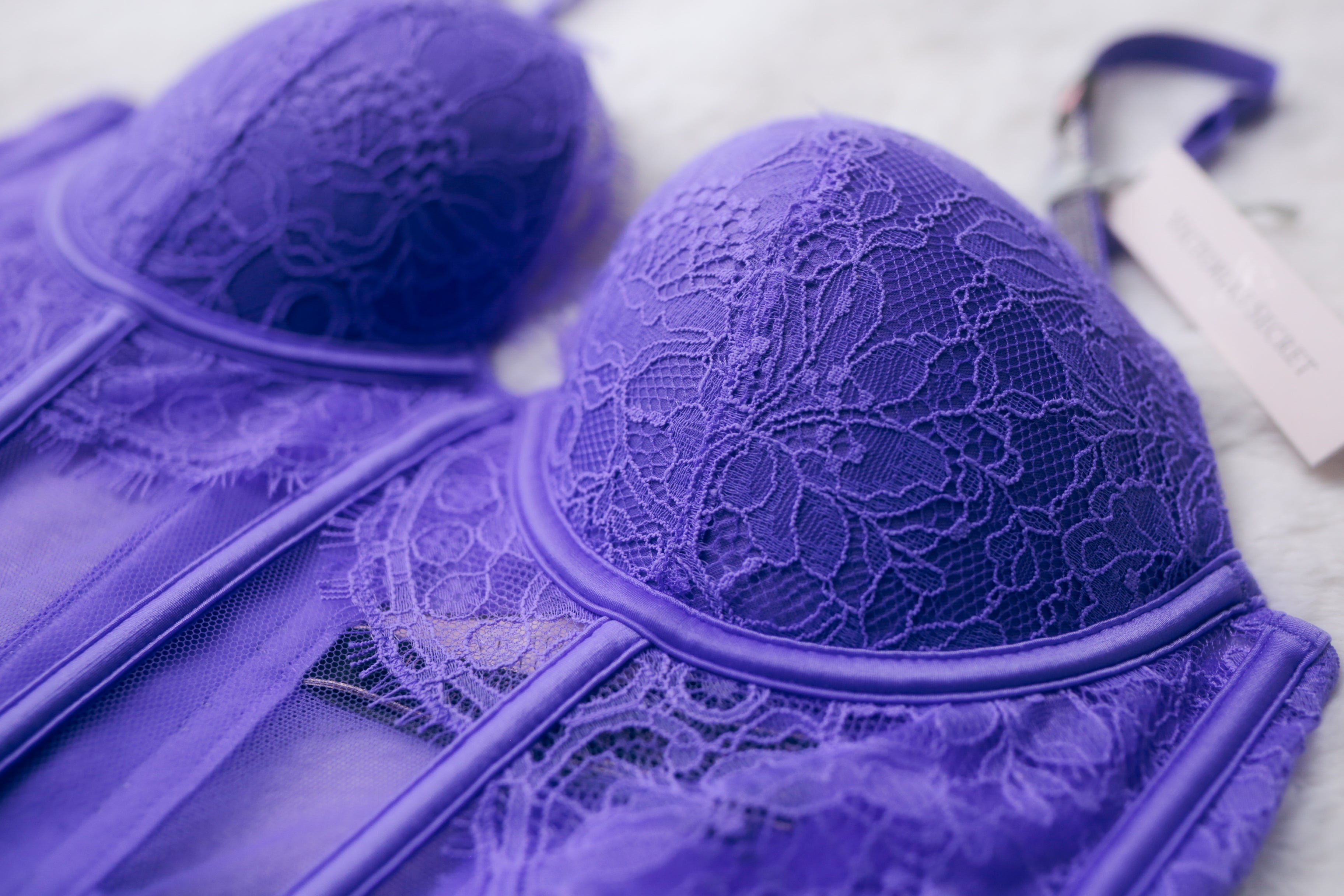 Victoria's Secret 34B Very Sexy Push-up Demi Boned Longline Bra Purple NEW