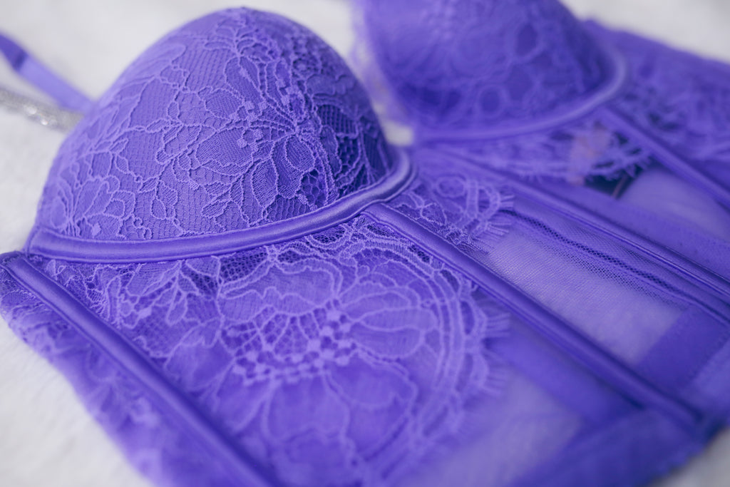 Victoria's Secret 34B Very Sexy Push-up Demi Boned Longline Bra Purple NEW