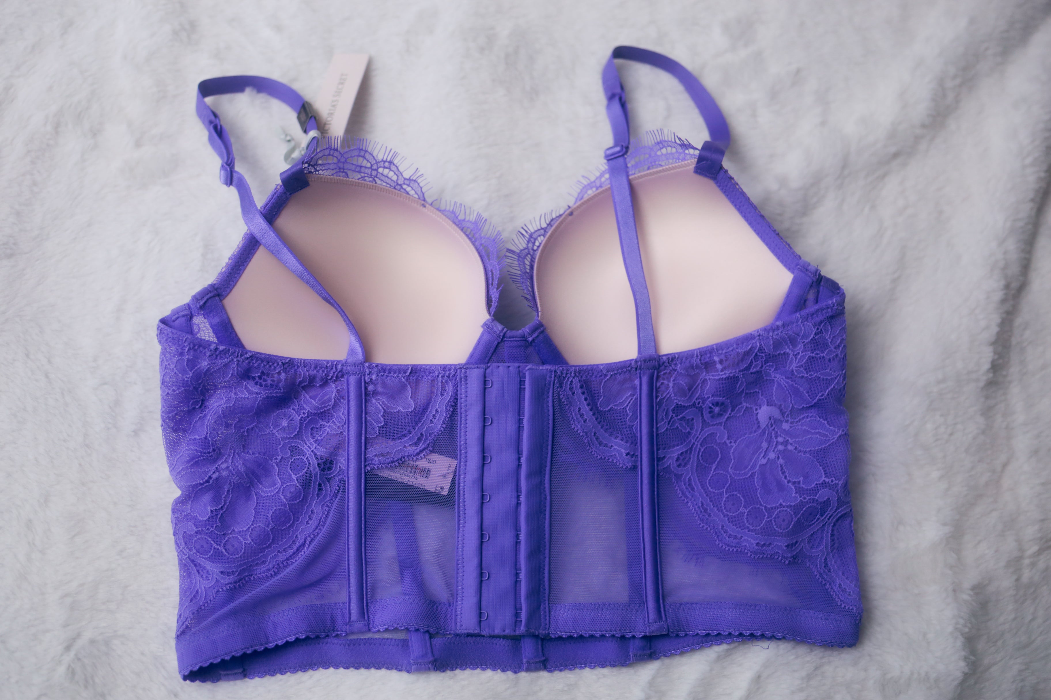 Victoria's Secret 34B Very Sexy Push-up Demi Boned Longline Bra Purple NEW