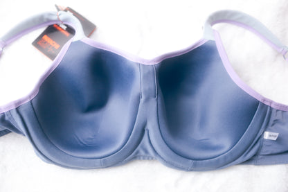 Panache 36DD Moulded Sports Bra Underwire High-impact Gray NEW