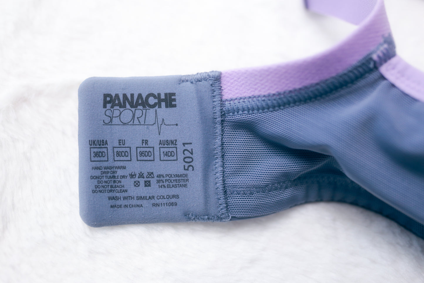 Panache 36DD Moulded Sports Bra Underwire High-impact Gray NEW