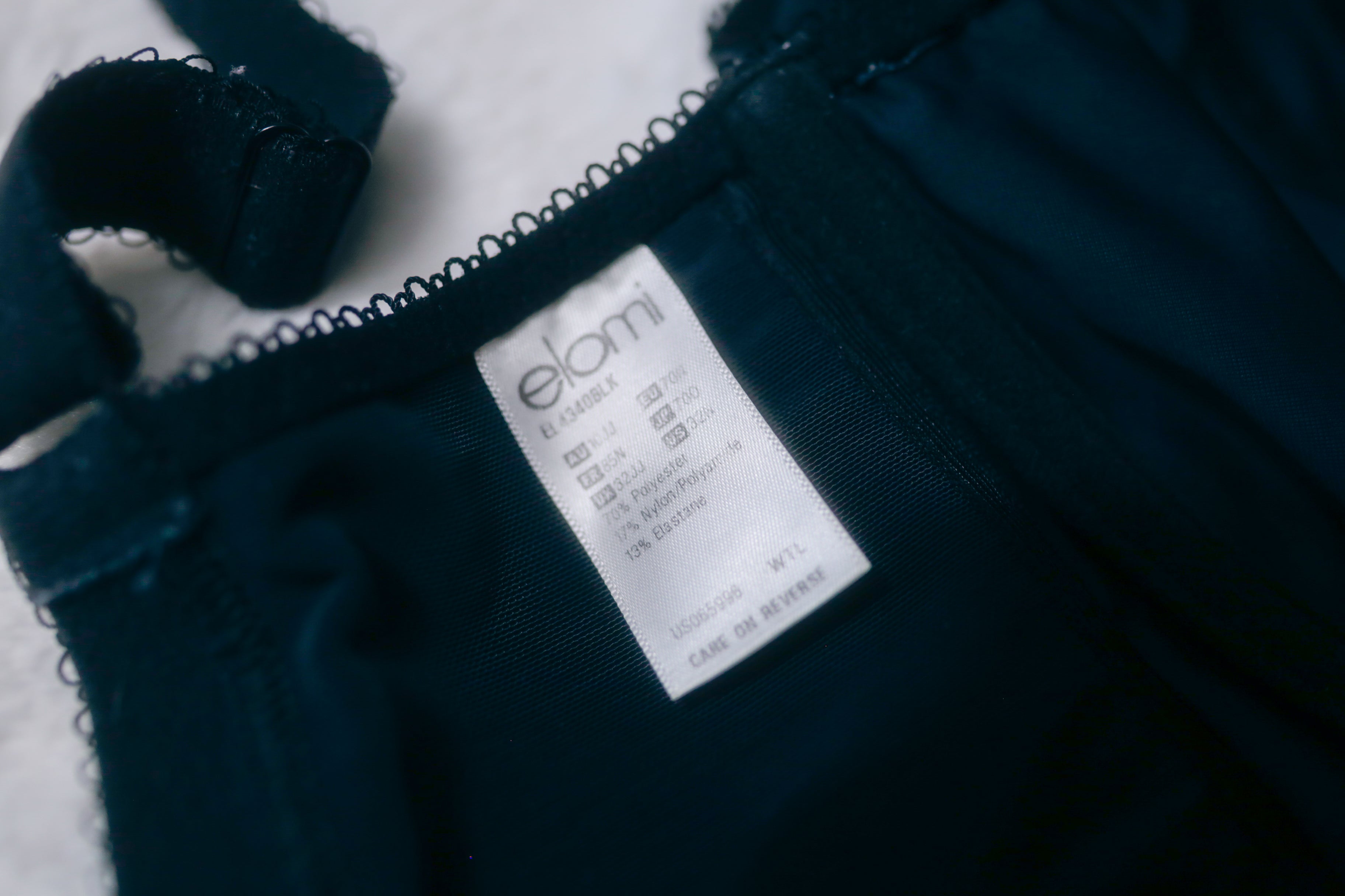 Elomi US 32N UK32JJ EL4340 Kim Underwire Stretch Lace Plunge Bra Black