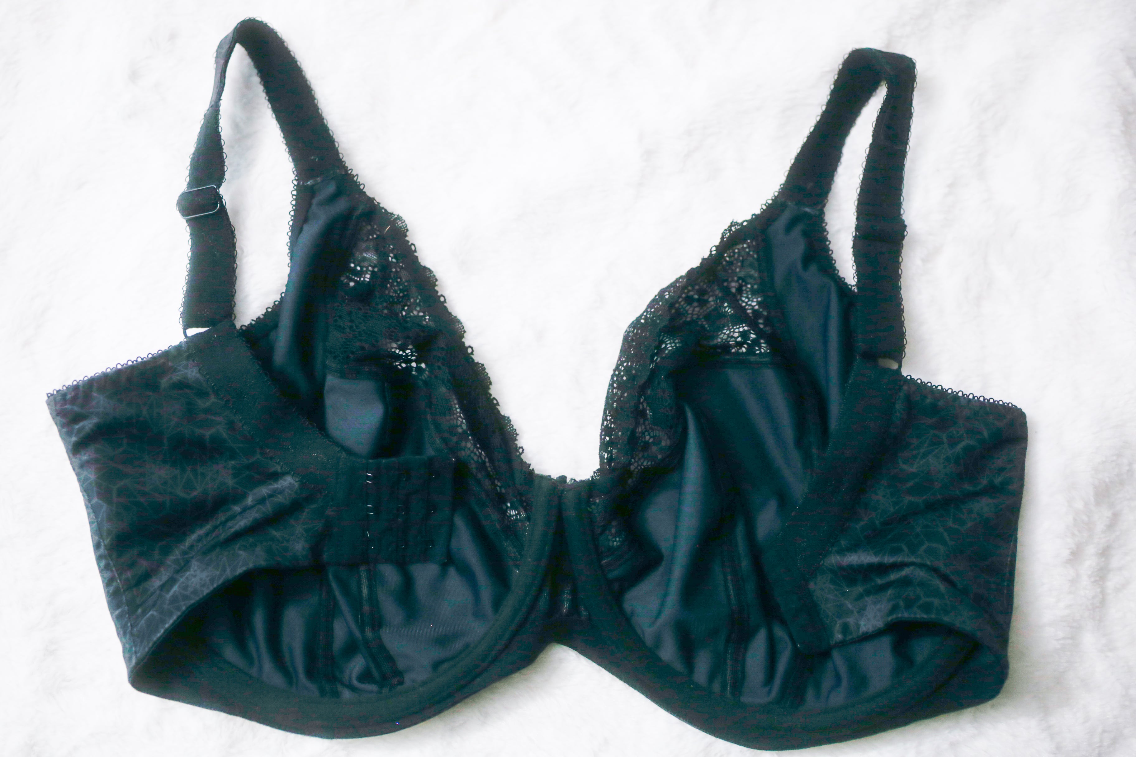 Elomi US 32N UK32JJ EL4340 Kim Underwire Stretch Lace Plunge Bra Black