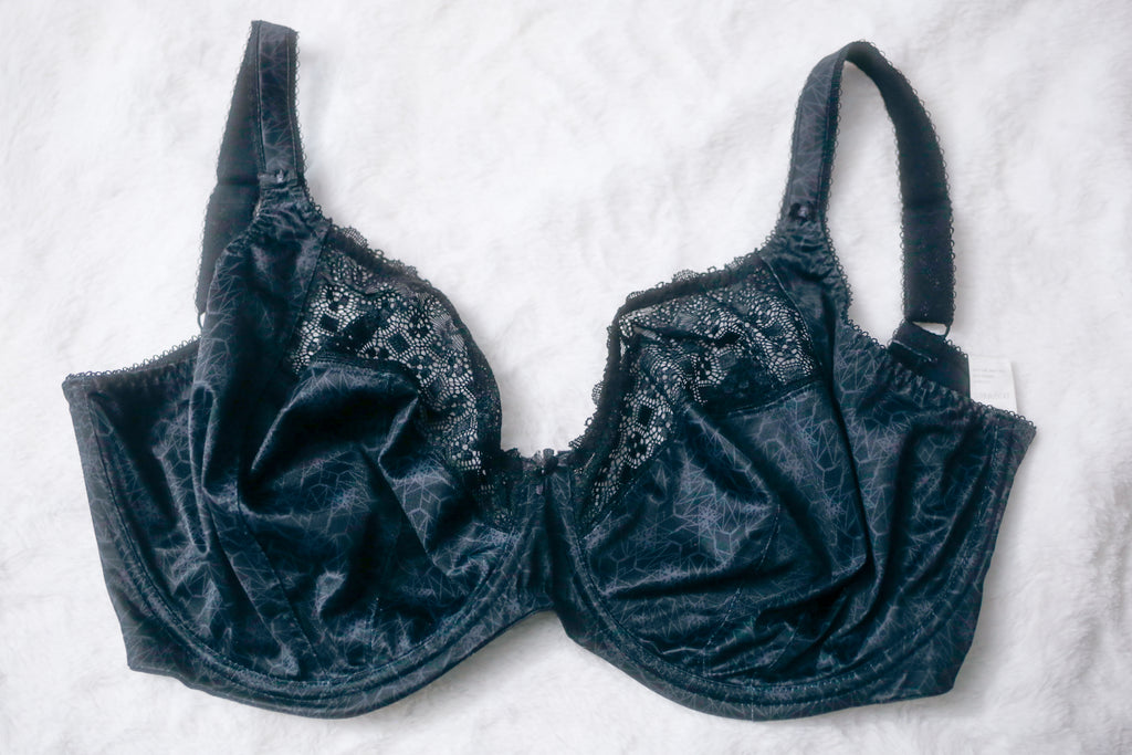 Elomi US 32N UK32JJ EL4340 Kim Underwire Stretch Lace Plunge Bra Black