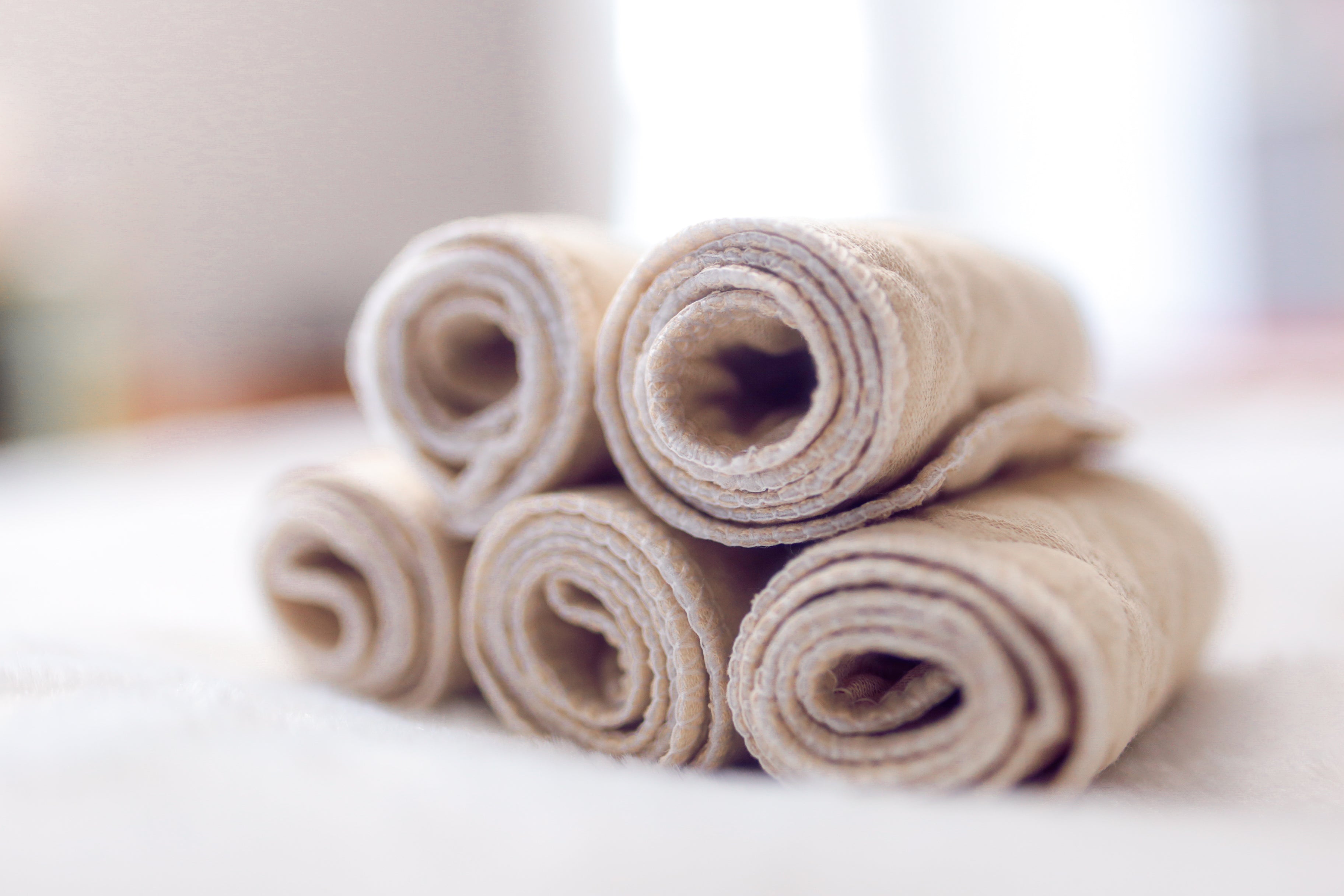 Bra Liners Sweat Absorbing Cotton Under-breast Pad 18"x3" Washable 5-pack Beige