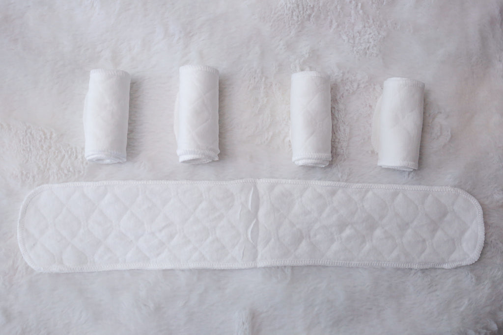 Bra Liners Sweat Absorbing Cotton Under-breast Pad 18"x3" Washable 5-pack White