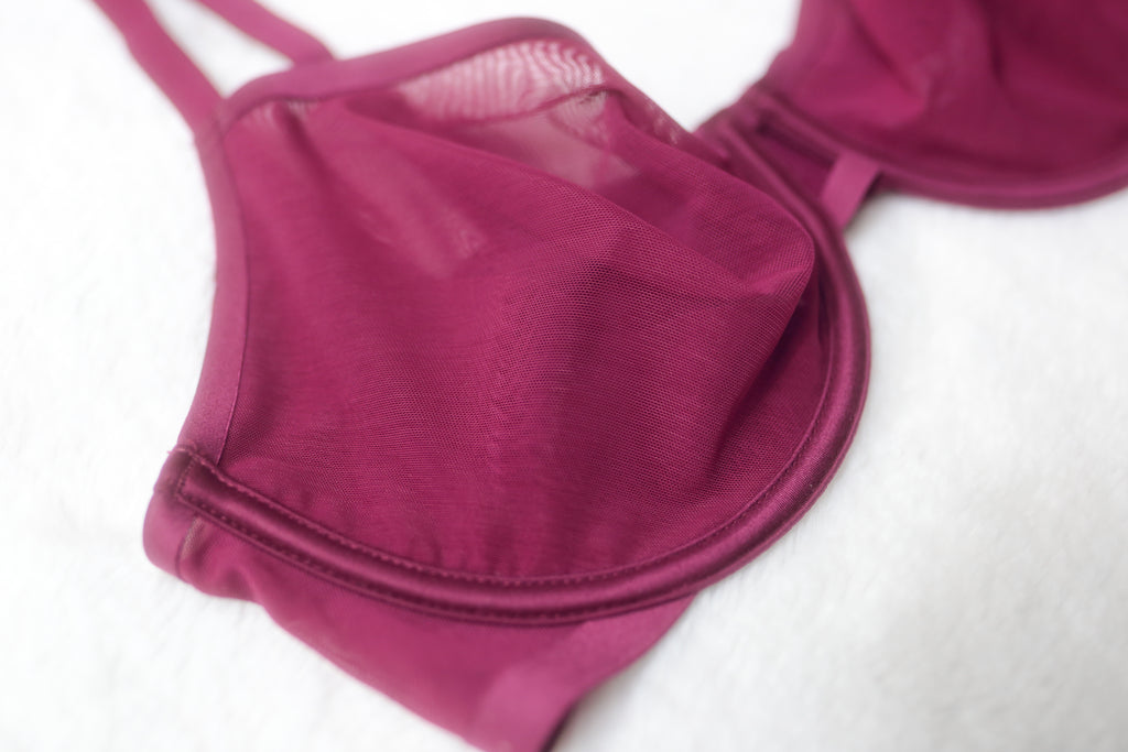 Auden 36C Unlined Demi Underwire Bra Dark Purple NEW