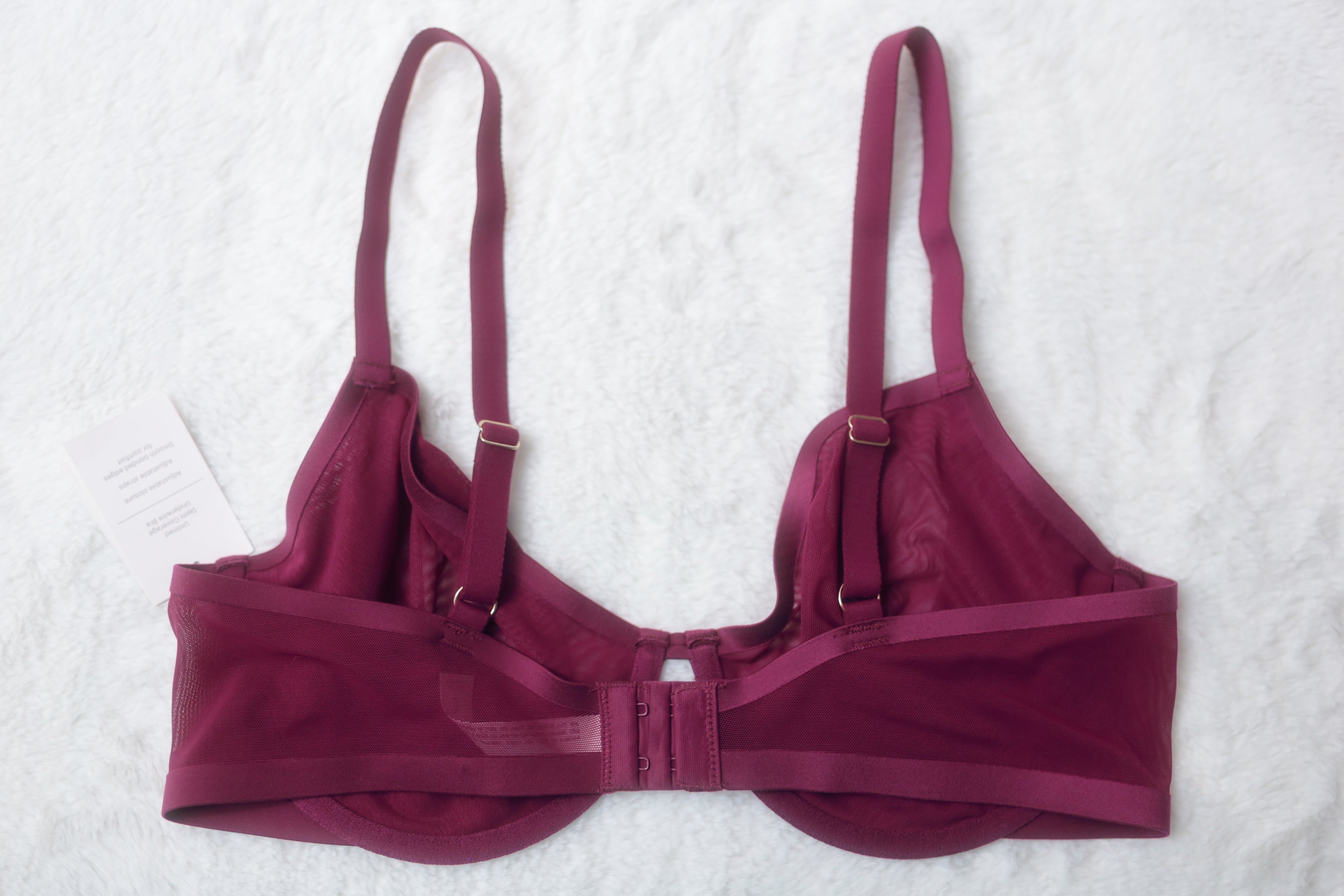 Auden 36C Unlined Demi Underwire Bra Dark Purple NEW